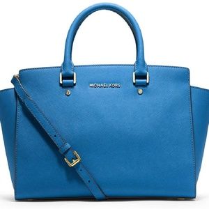 Michael Kors Selma heritage blue medium handbag